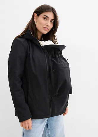 Parka de grossesse 6 en 1 avec veste intérieure en polaire amovible et fonction portage • noir-écru • Boutique bonprix