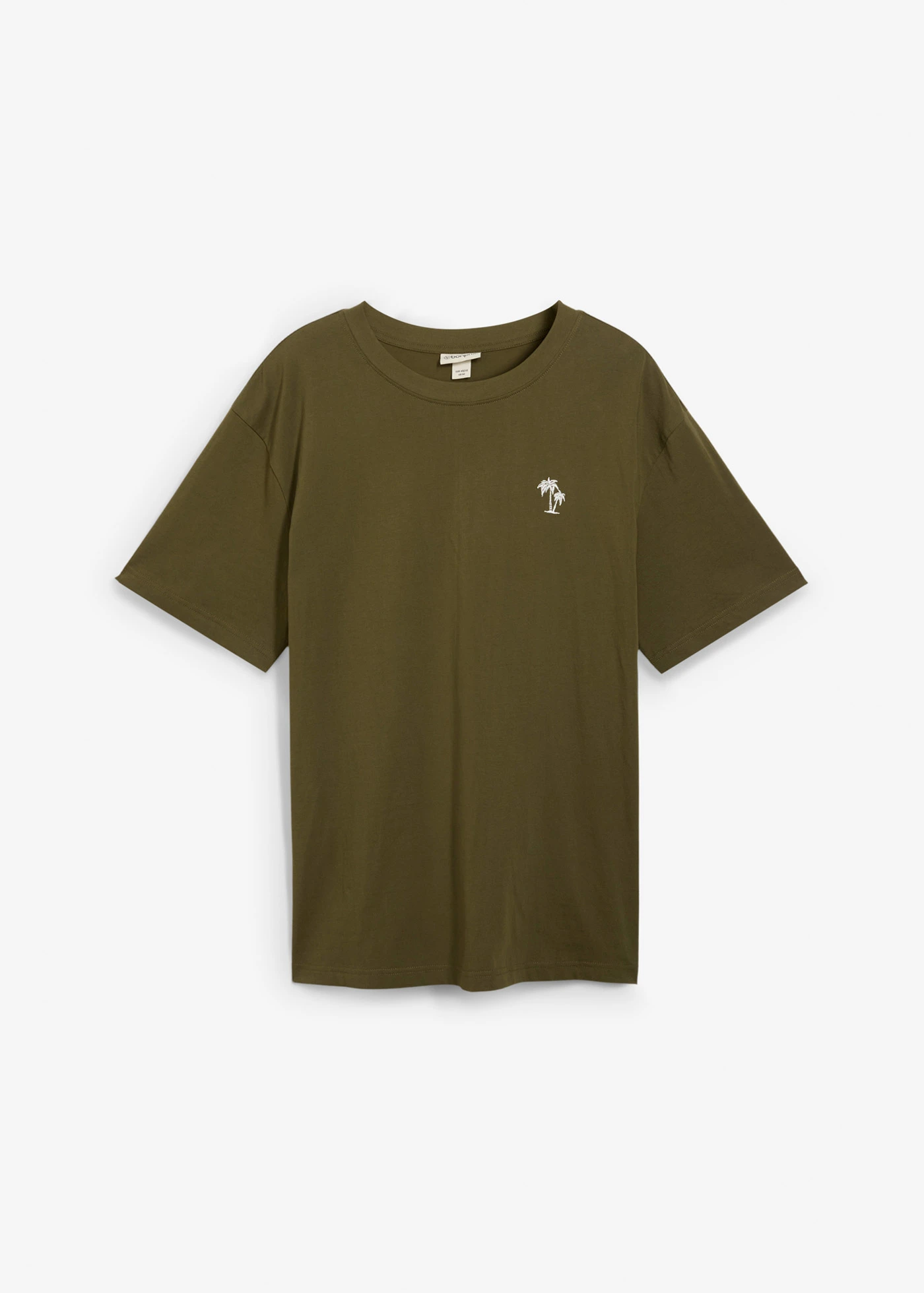 T-shirt met print achter, loose fit • donkerolijfgroen met print • bonprix online shop