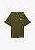 T-shirt met print achter, loose fit, Kleur: donkerolijfgroen met print