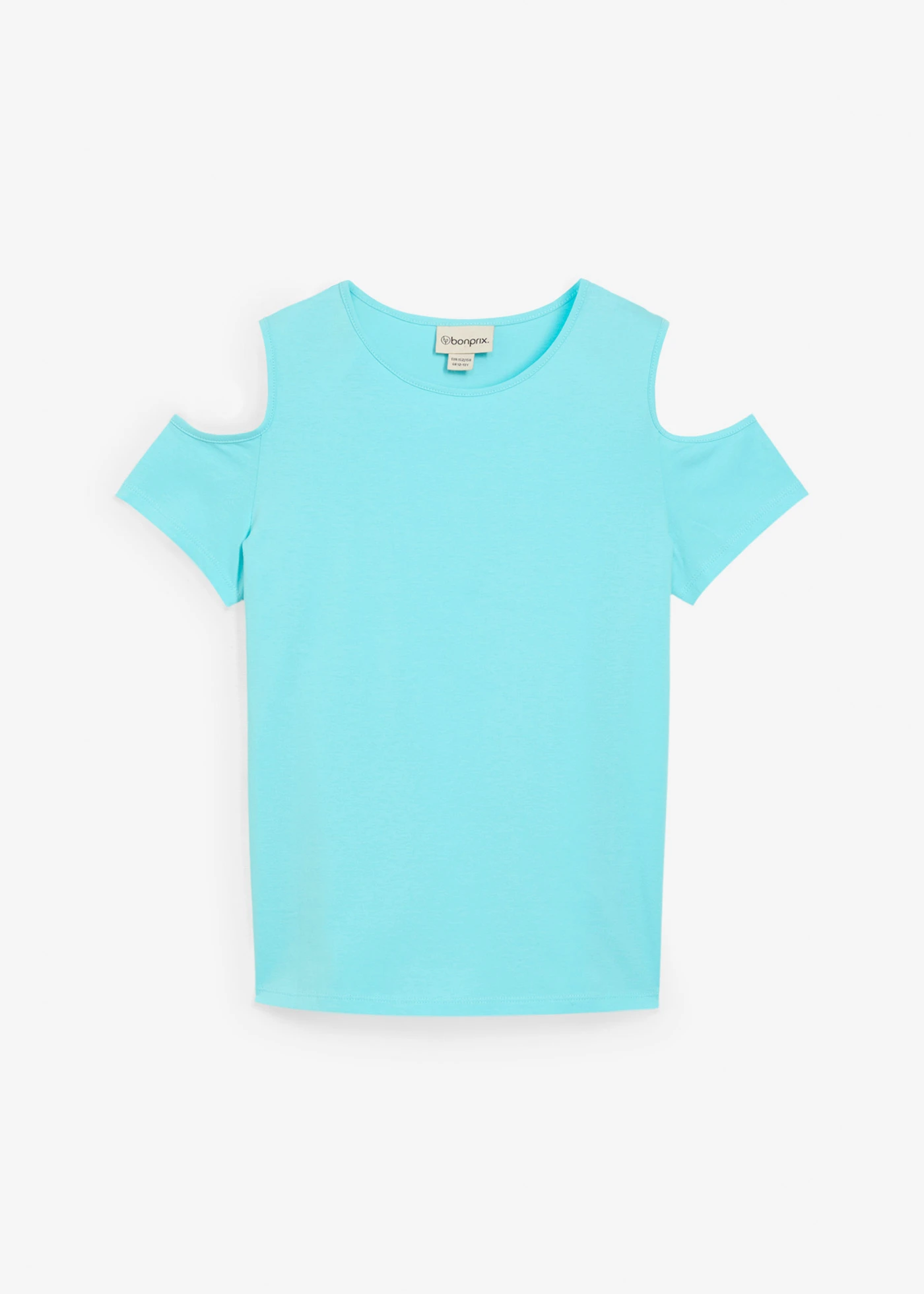 Tričko s prostřihy na ramenou, z čisté organické bavlny • aqua • bonprix obchod