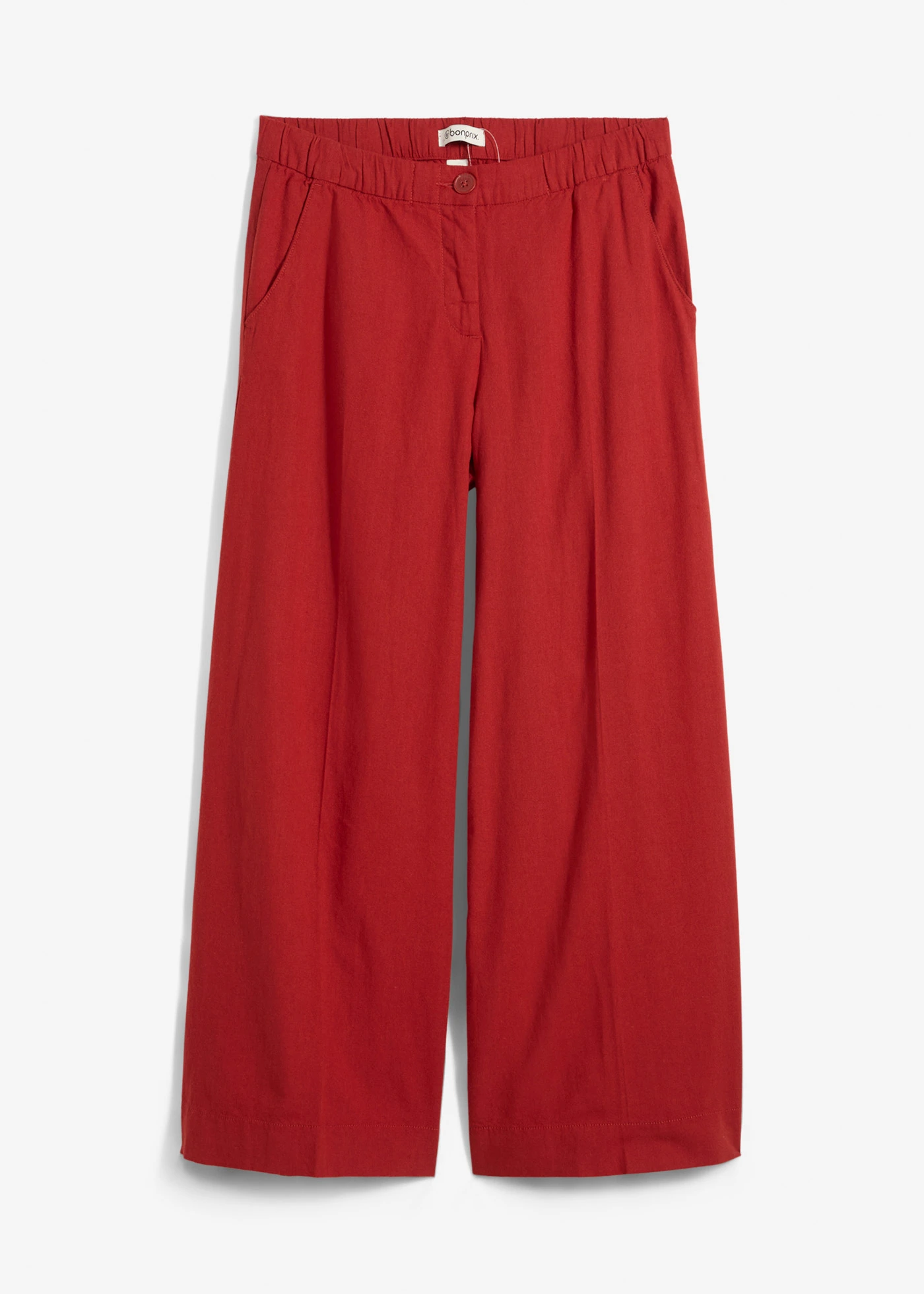 Pantalon large à taille élastiquée • rouge carmin • Boutique bonprix