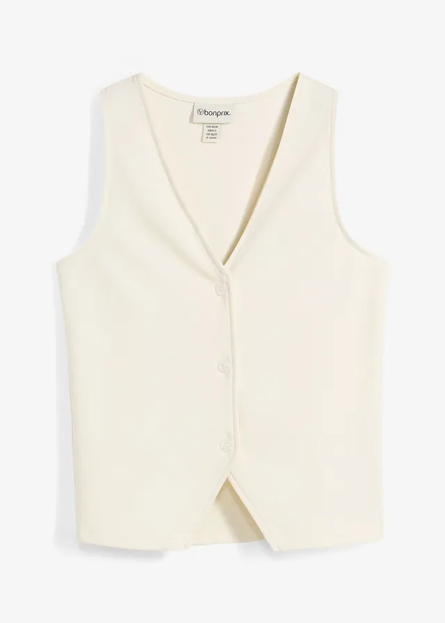 Gilet van comfortabel Punto di Roma • wolwit • bonprix online shop