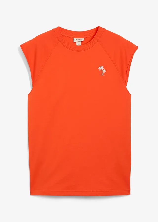 Mikina bez rukávů, z čisté bavlny • oranžová • bonprix obchod