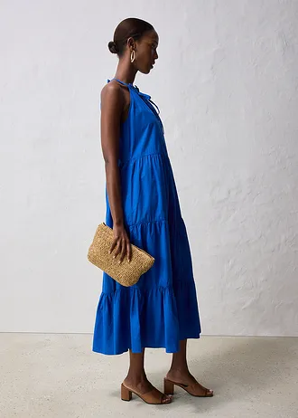 Jurk met zijde, Kleur: arctisch blauw