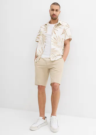 Chemise manches courtes 100% coton • écru-grès imprimé • Boutique bonprix