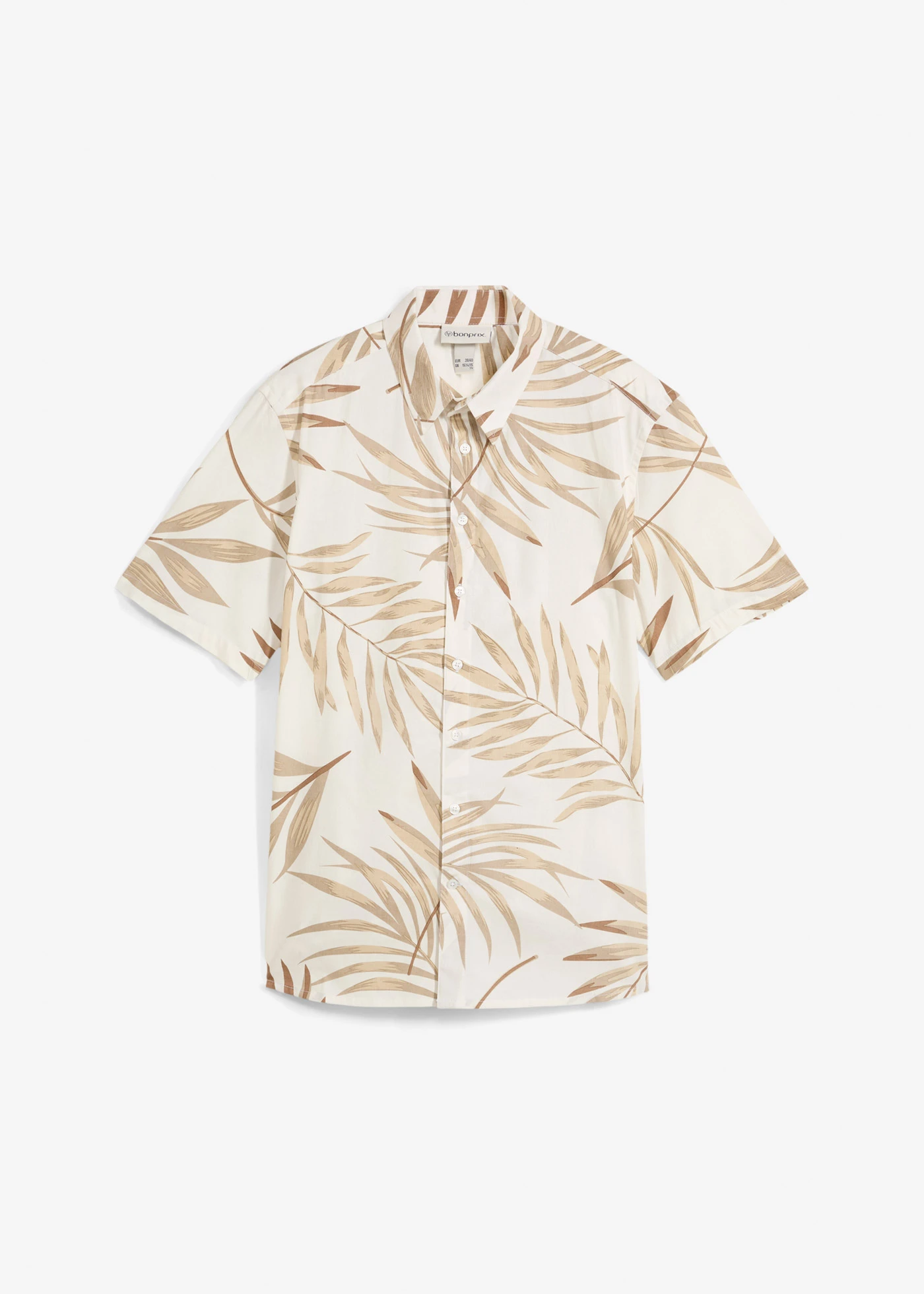 Overhemd met korte mouwen van biologisch katoen • wolwit-natuursteen gedessineerd • bonprix online shop