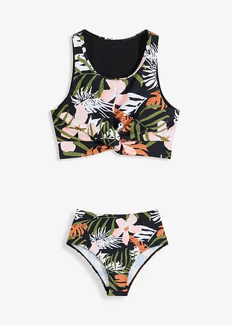 Bralette bikini met gerecycled polyamide (2-dlg. set) • zwart gebloemd • bonprix online shop