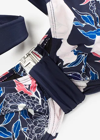 Zmenšovací bikinová podprsenka • tmavě modrá s květy • bonprix obchod