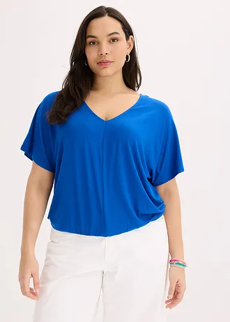 T-shirt oversize en viscose douce et extensible, Couleur: bleu arctique