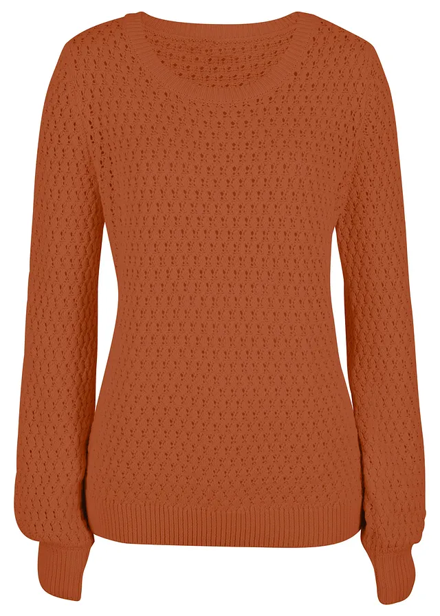 Pulóver s pletenou štruktúrou, z bavlneného mixu Pulóver s pletenou štruktúrou, z bavlneného mixu