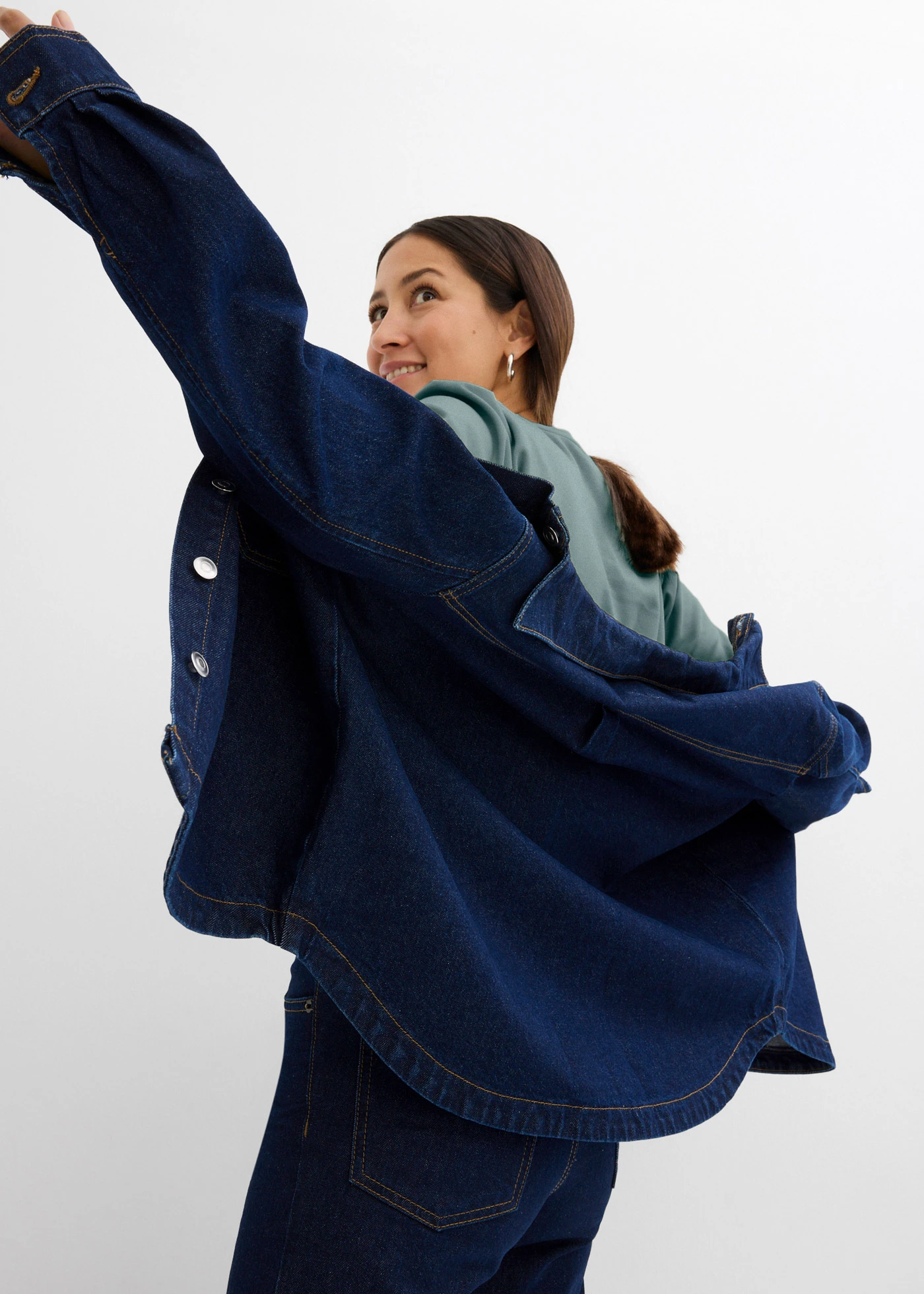 Bluză tricot din bumbac organic 100% • verde eucalipt • magazin bonprix