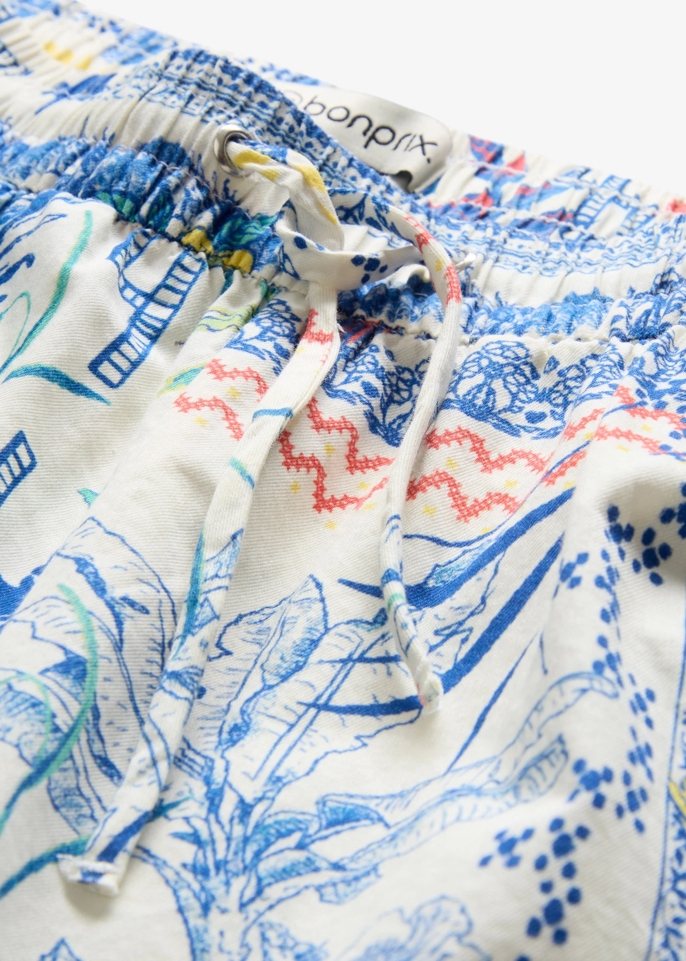 Šortky s podílem hedvábí • arktická modrá s potiskem • bonprix obchod