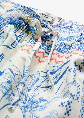 Šortky s podílem hedvábí • arktická modrá s potiskem • bonprix obchod