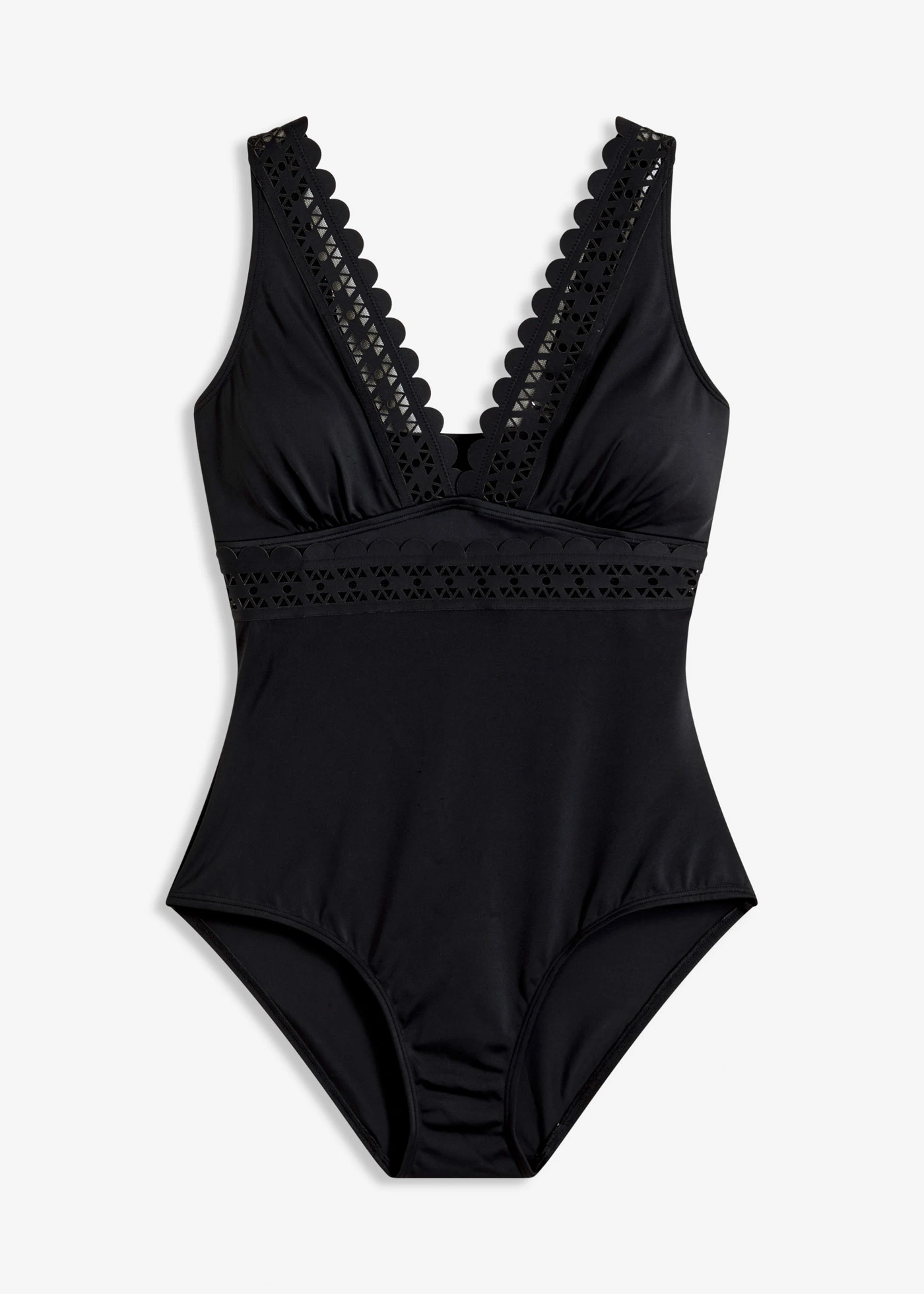 Maillot 1 pièce à empiècements découpés au laser • noir • Boutique bonprix