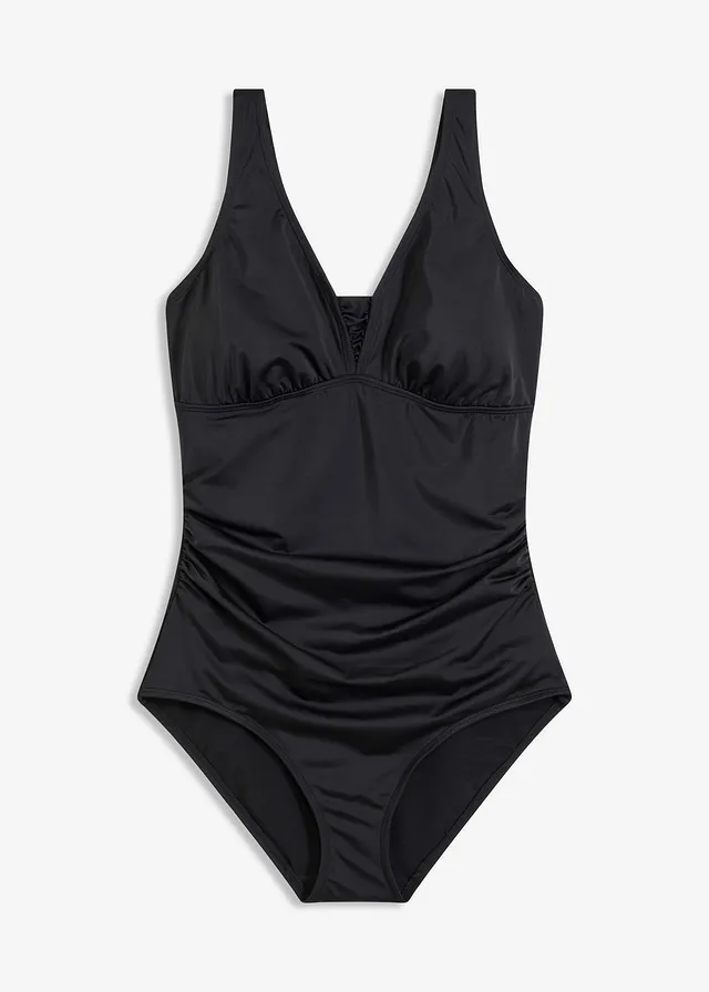 Corrigerend badpak met brede bandjes, medium corrigerend • zwart • bonprix online shop