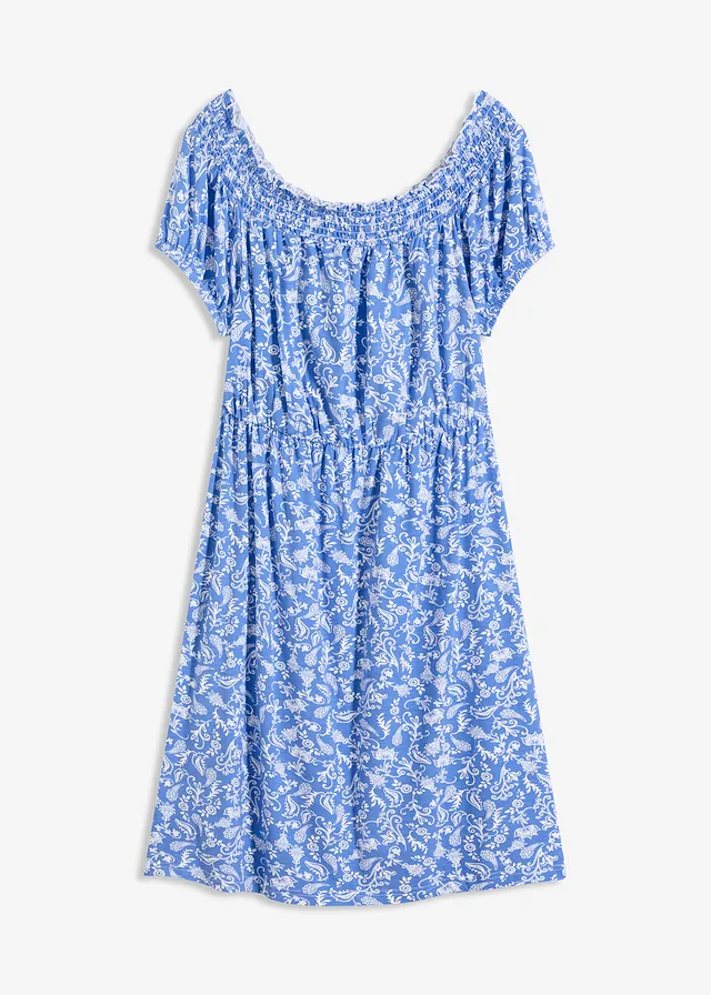 Robe col bardot • bleu moyen paisley • Boutique bonprix