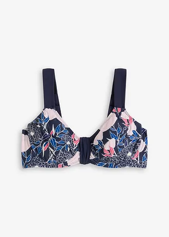 Zmenšovací bikinová podprsenka • tmavě modrá s květy • bonprix obchod