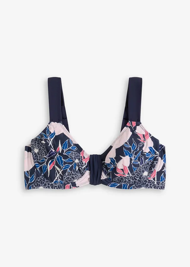 Minimizer bikinitop, Kleur: donkerblauw gebloemd