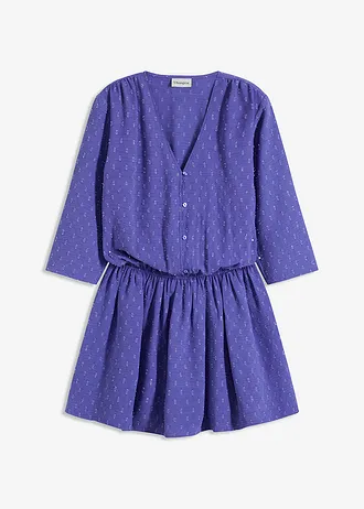 Mini jurk van getextureerd materiaal • paarsblauw • bonprix online shop