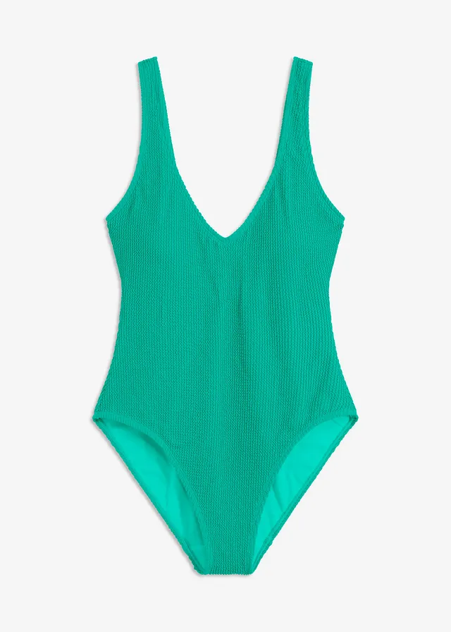 Maillot 1 pièce texturé et décolleté
