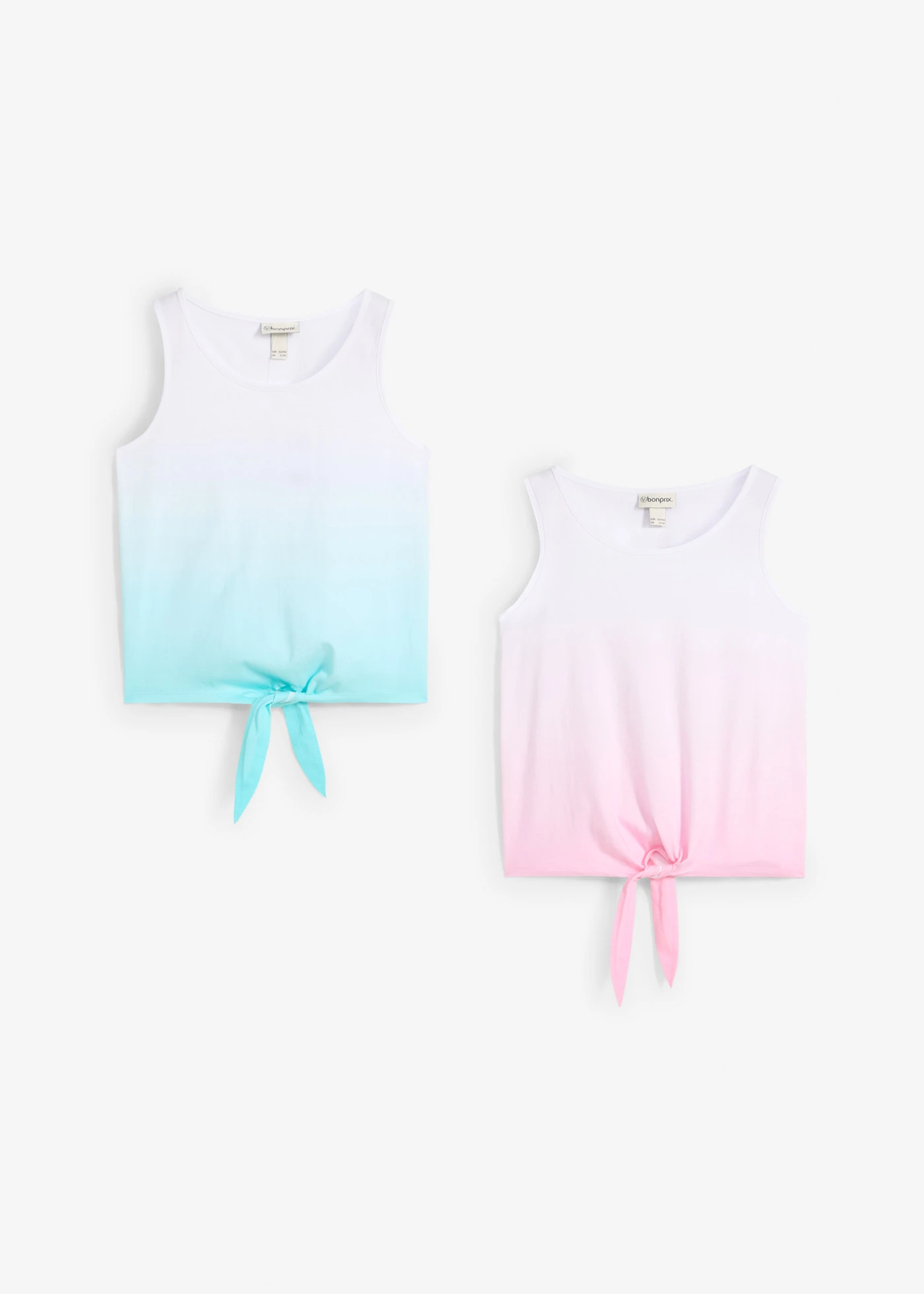 Top (2 ks v balení) z čisté organické bavlny • růžová + aqua • bonprix obchod