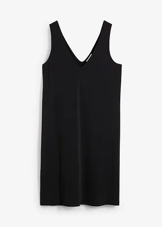 Splývavé šaty na ramínka a s výstřihem do V • černá • bonprix obchod