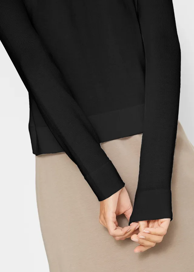 Kort vest met viscose • zwart • product-page.page-title-suffix