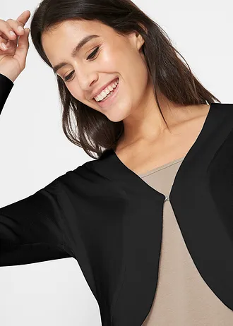 Kort vest met viscose • zwart • bonprix online shop