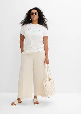 T-shirt met originele print, Kleur: wolwit-mentholblauw grafische print