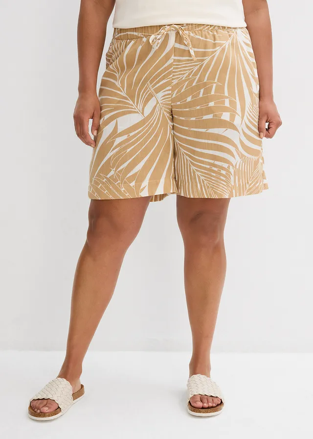 Instap bermuda, Kleur: wolwit-new beige gedessineerd