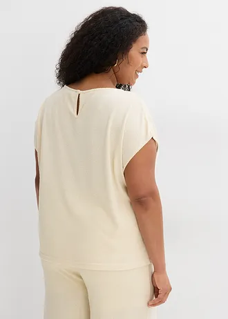 Oversize triko s pleteným vzhledem, barva: přírodní