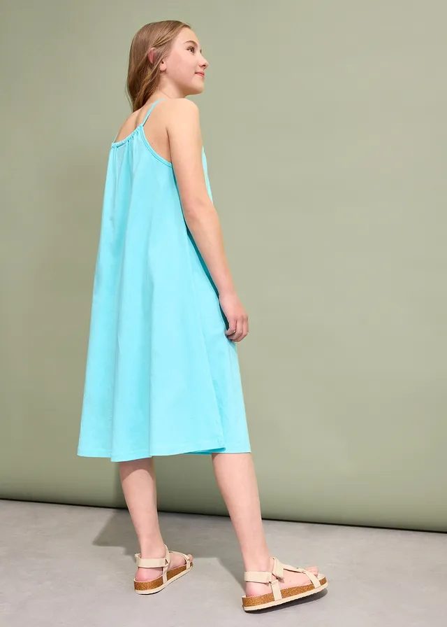 Jersey jurk van biologisch katoen, Kleur: aqua