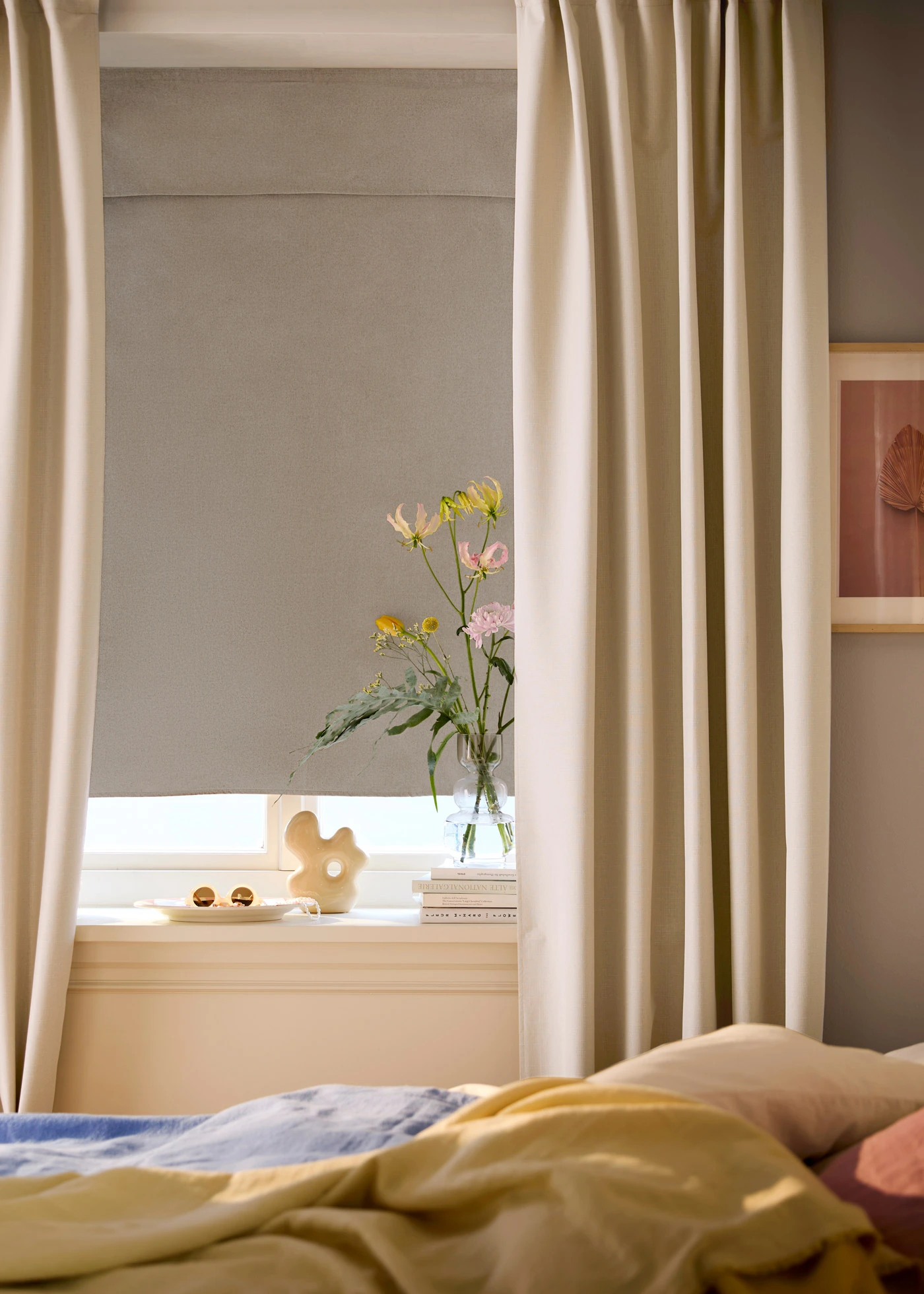 Verduisteringsgordijn met structuur en achterkant in dezelfde kleur (1 stuk) • beige • bonprix online shop