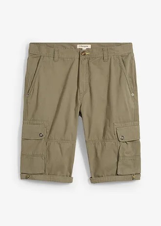 Cargo bermuda van katoen, regular fit, Kleur: rookkaki