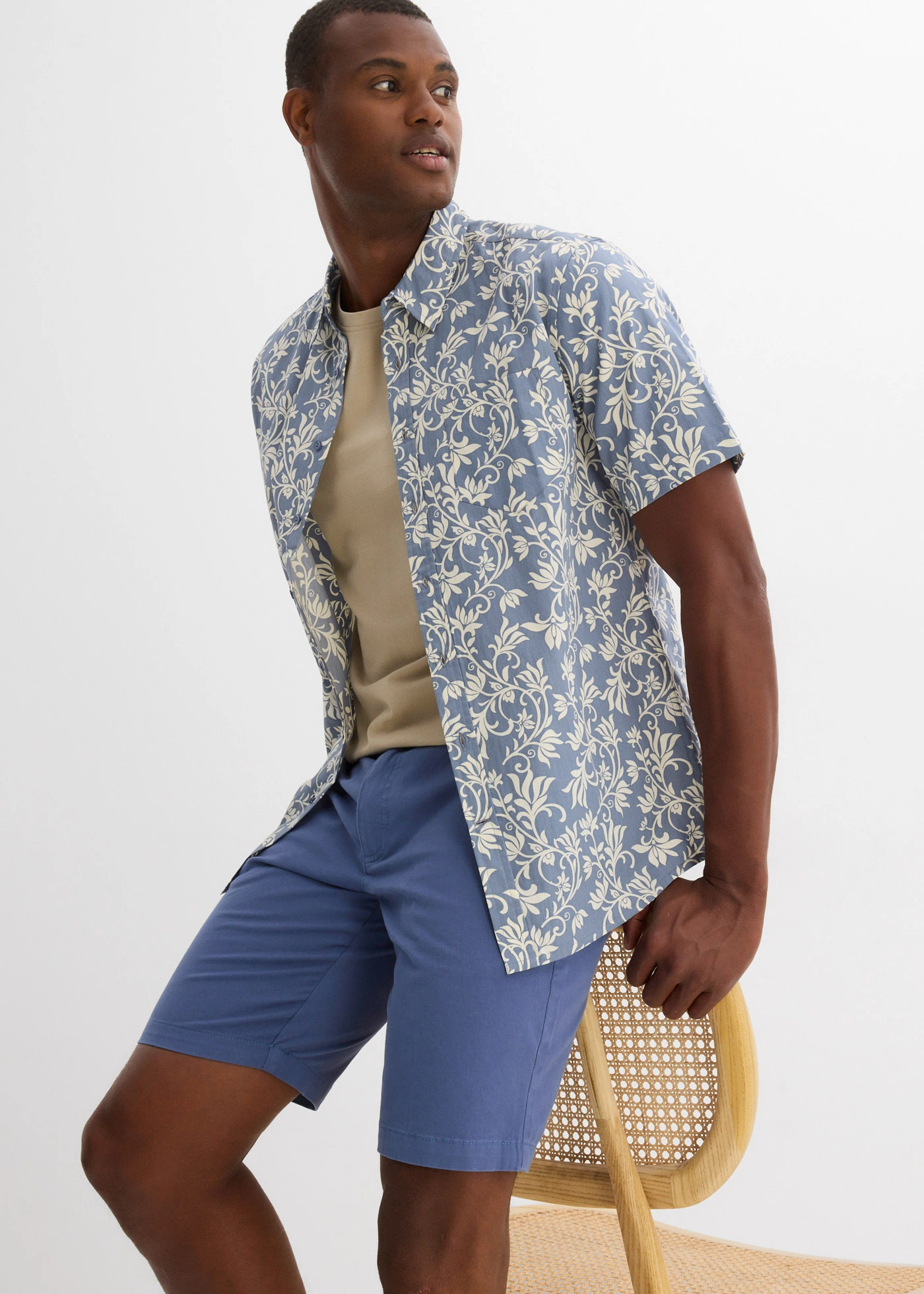 Bermuda extensible avec ceinture, Regular • bleu jean • Boutique bonprix