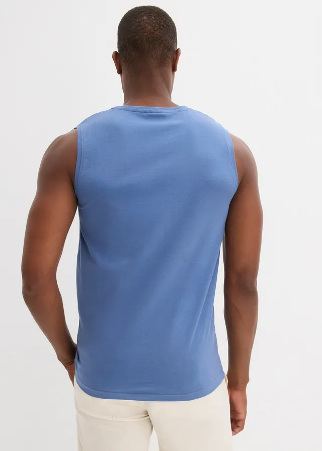 Muscle shirt (set van 2), Kleur: donkerblauw+grijs gemêleerd