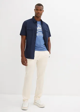 Lot de 2 débardeurs marcel 100% coton • noir + bleu jean imprimé • Boutique bonprix