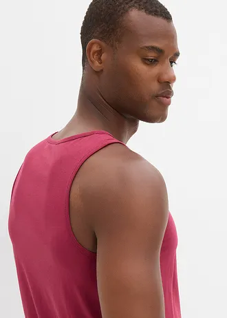 Tanktop (set van 3) • rododendronrood+donkerblauw+antraciet gemêleerd • bonprix online shop