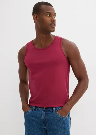 Tanktop (set van 3) • rododendronrood+donkerblauw+antraciet gemêleerd • bonprix online shop