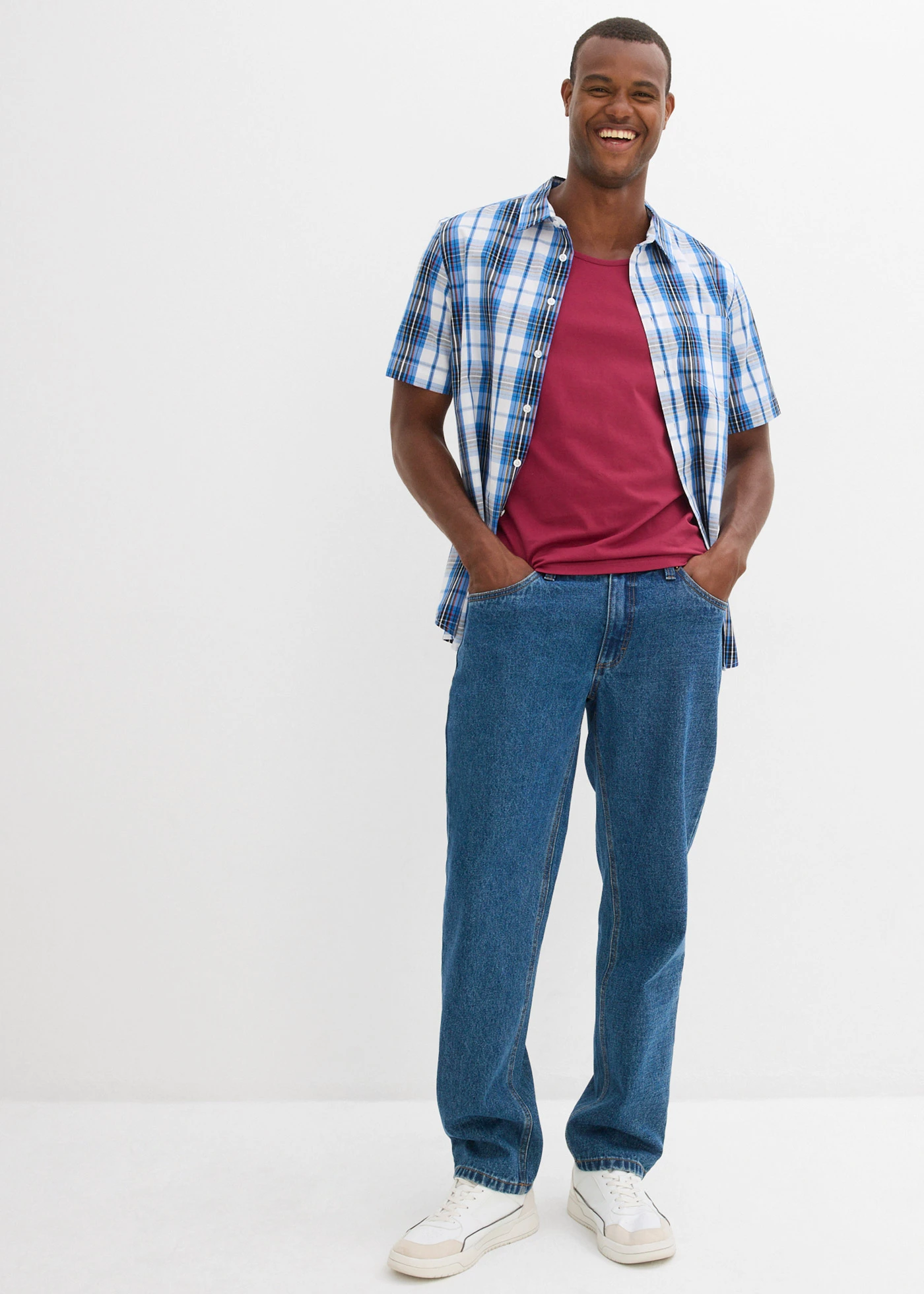 Tanktop (set van 3) • rododendronrood+donkerblauw+antraciet gemêleerd • bonprix online shop