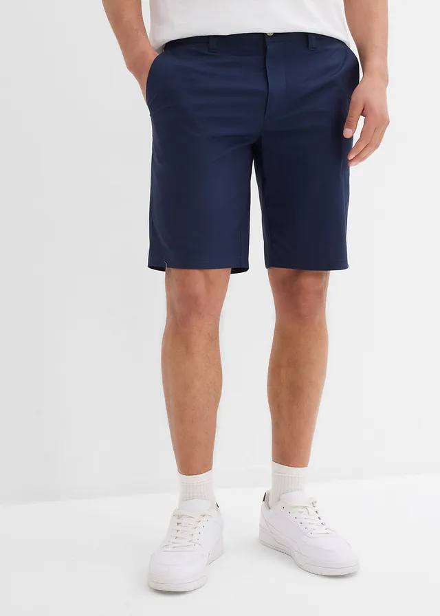 Stretch chino bermuda, regular fit (set van 2), Kleur: donkerblauw+zwart