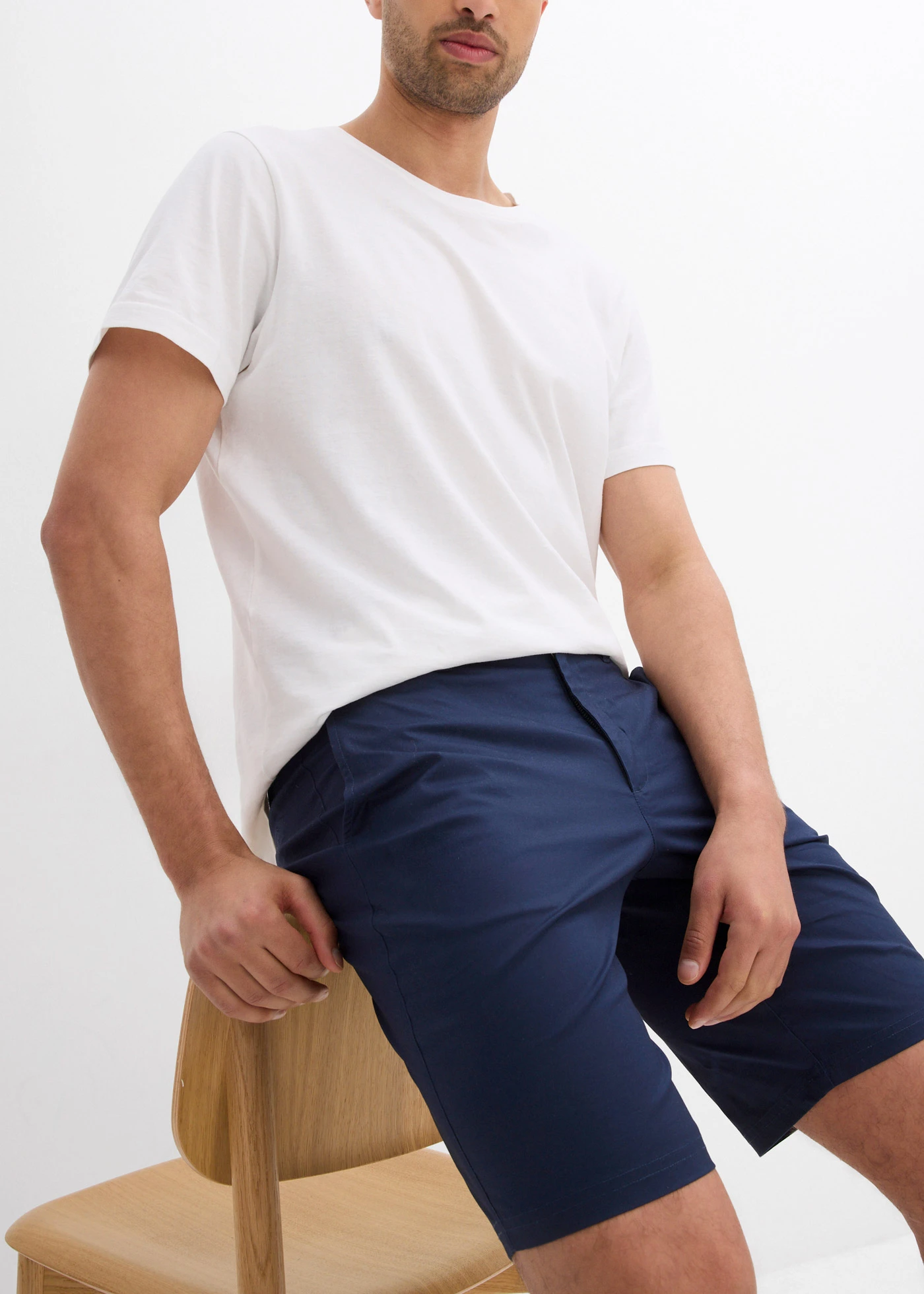 Chino bermudy 2 ks, Regular Fit, strečové • tmavomodrá/čierna • obchod bonprix