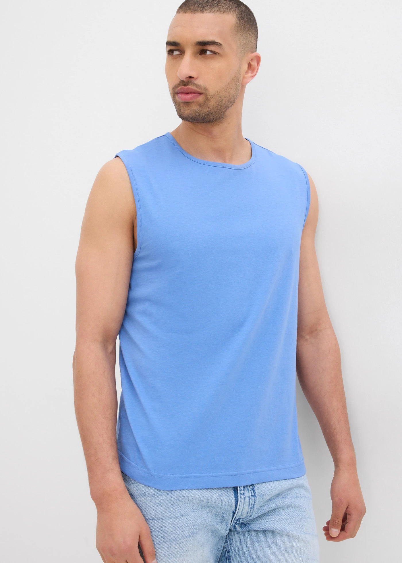 Muscle shirt (set van 3) • hemelblauw+donkerblauw+rookblauw • bonprix online shop