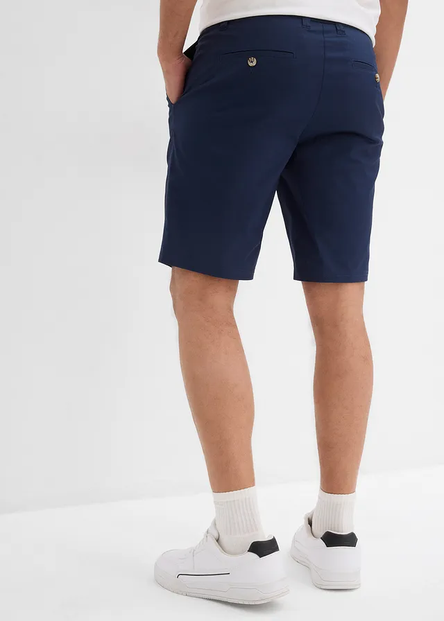 Stretch chino bermuda, regular fit (set van 2), Kleur: donkerblauw+zwart