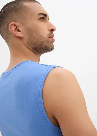 Muscle shirt (set van 3) • hemelblauw+donkerblauw+rookblauw • bonprix online shop