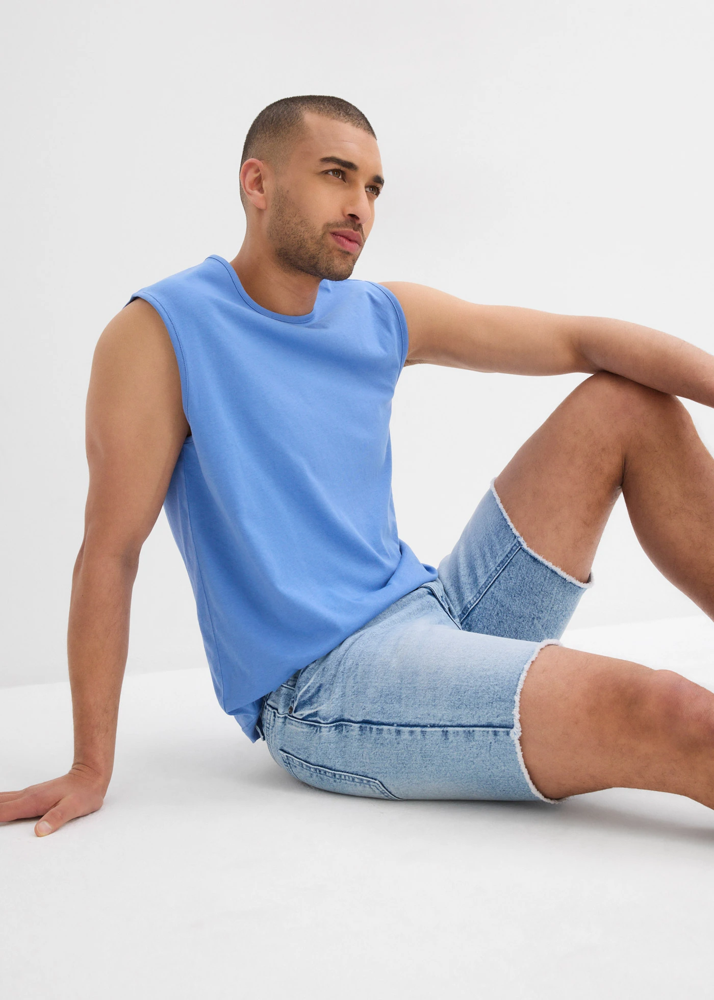 Muscle shirt (set van 3) • hemelblauw+donkerblauw+rookblauw • bonprix online shop