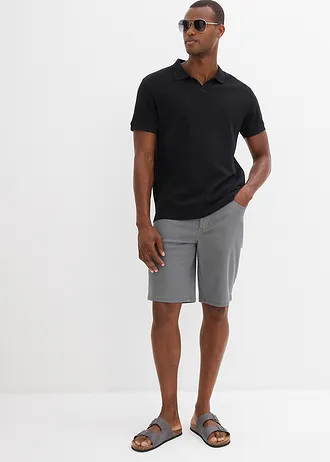 Bermuda extensible, coupe classique, Couleur: gris fumé