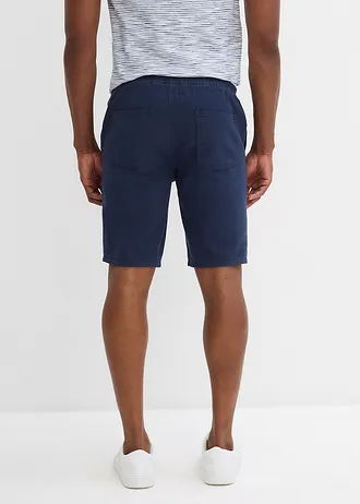 Bermuda 100% coton à taille élastiquée, regular, Couleur: bleu foncé