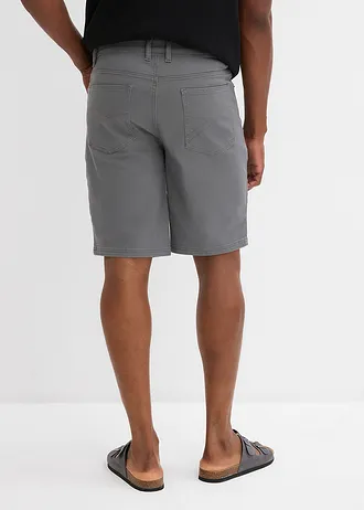 Classic fit stretch bermuda, Kleur: rookgrijs