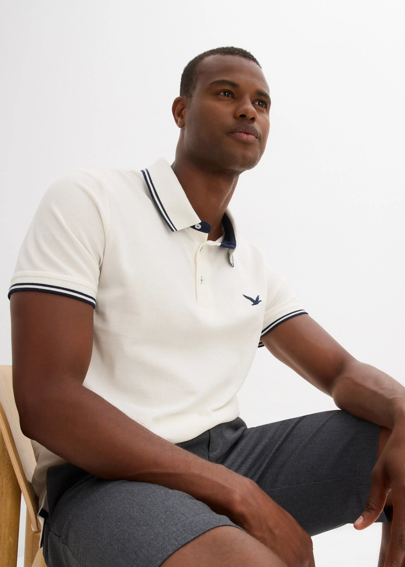 Piqué poloshirt van katoen • wolwit • bonprix online shop